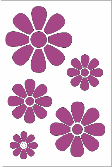 Producto - Stencil Flores Retro Hippie Chic - Plantilla A4 Lavable