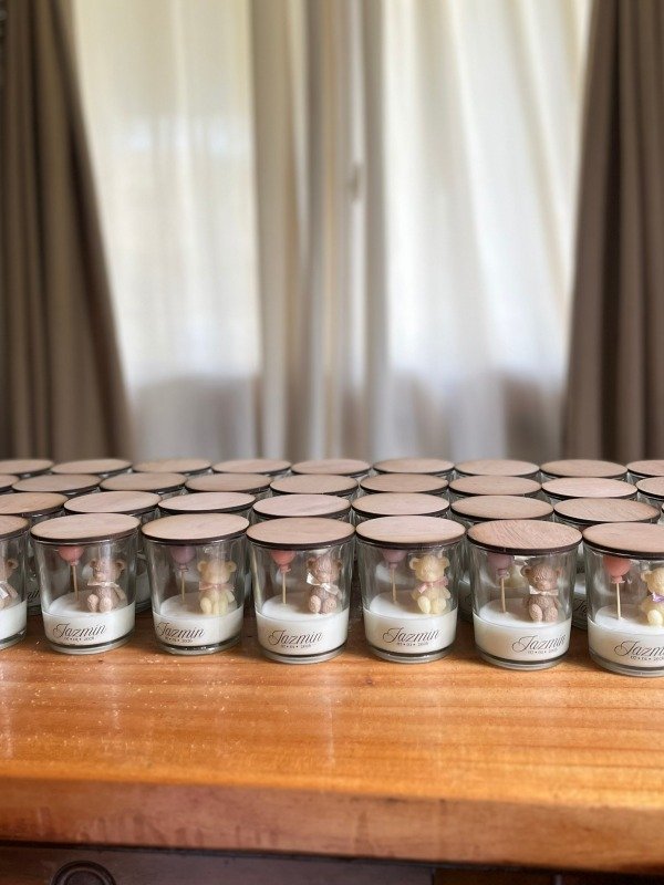 Producto - Kit de 20,40 y 60 Velas Osito Guardián. Souvenir Personalizado