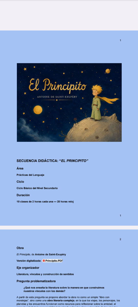 Producto - "El principito" Secuencia didáctica - 0