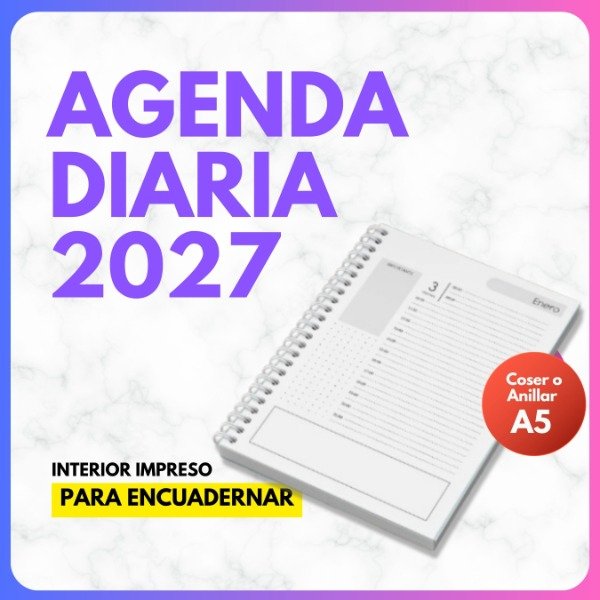 Producto - AGENDA DIARIA 2027 - Impresas para Encuadernar