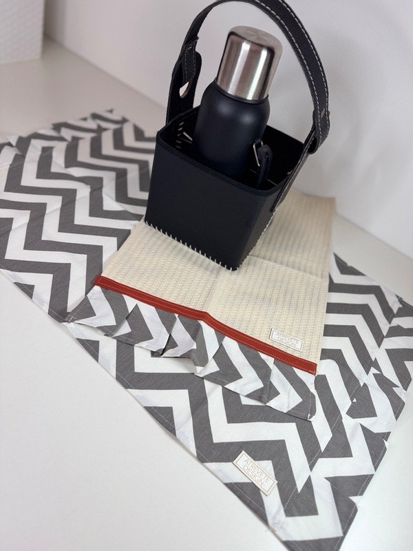 Producto - Mantel Matero + Repasador - Zic Zac gris