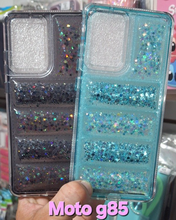 Producto - Fundas puffer glitter reforzadas. Moto g85