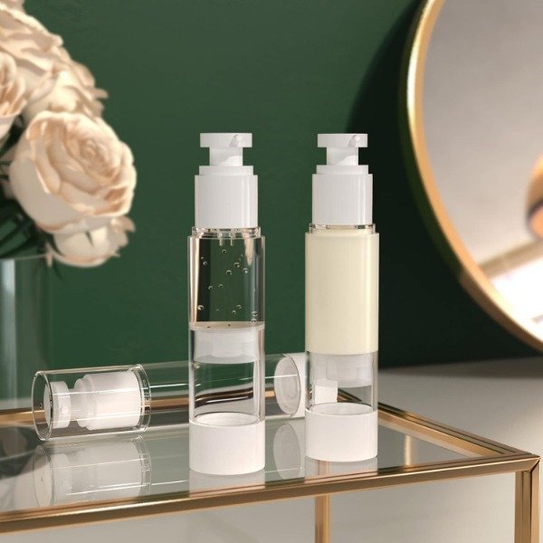 Producto - Airless Cream Pump Bottle blanco (frascos con bomba sin aire recargable) 50ml