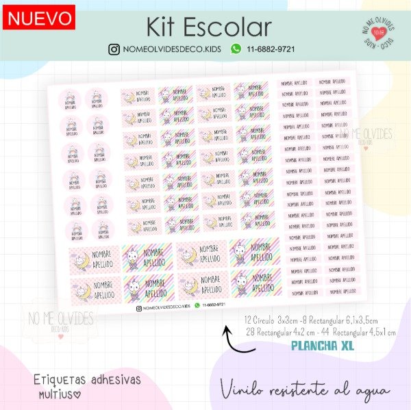 Producto - stickers para útiles XL - DTF uv