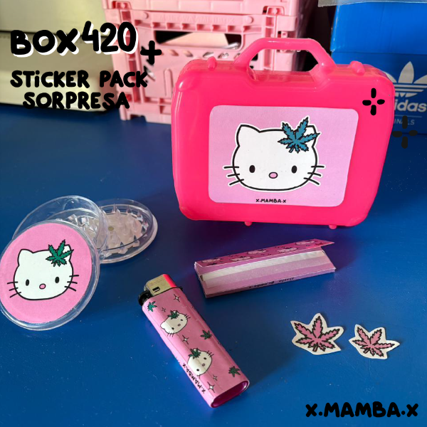 Producto - BOX420 Kitty Cute-High2 con picador + STICKER PACK
