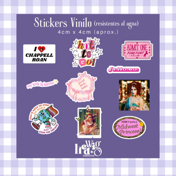 Producto - Pack 10 Stickers Vinilo CHAPPELL ROAN