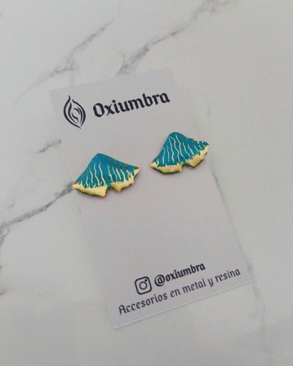 Producto - Aretes Ginkgo (dorado y verdigris)