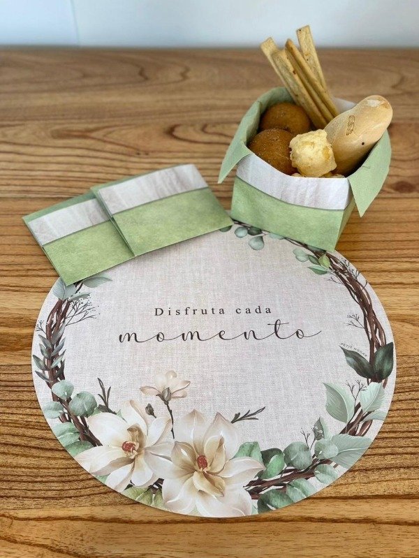 Producto - Set X 20 Platos De Sitio + 3 Paneras Papel Descar