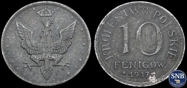 Producto - Reino de la Regencia de Polonia - 10 Fenigow (1917) KM #6 [VF]