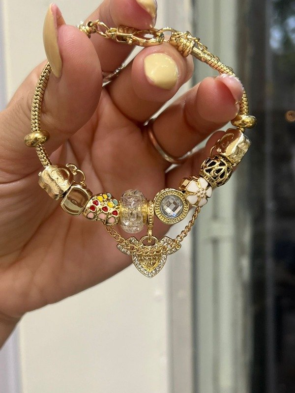 Producto - PULSERA PANDORA CON CADENA Y CORAZON