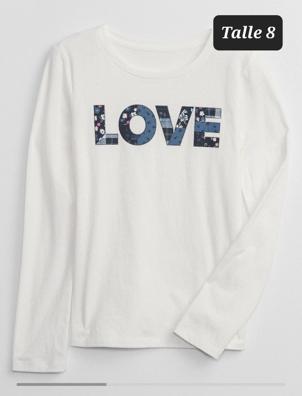 Remera manga larga gap talle 8 love