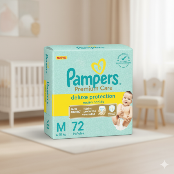 Producto - Pampers Deluxe Protection M x72 unidades (hasta 10 kg)