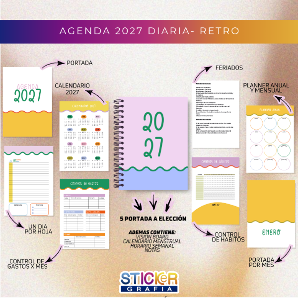 Producto - Agenda 2027 Diaria Retro