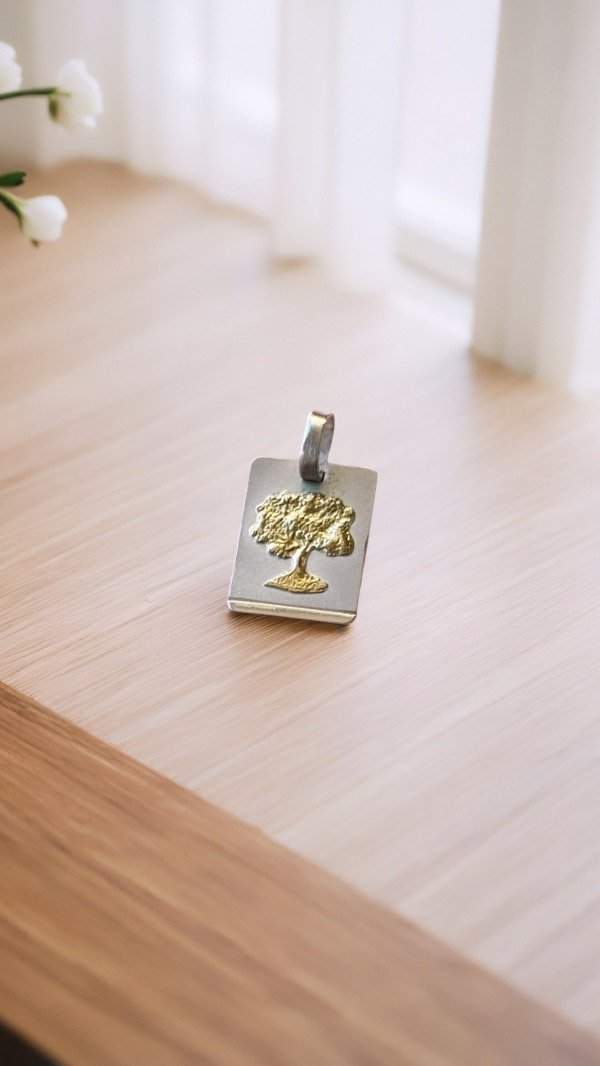 Producto - Dije árbol de la vida PLATA Y ORO 12x19mm D213