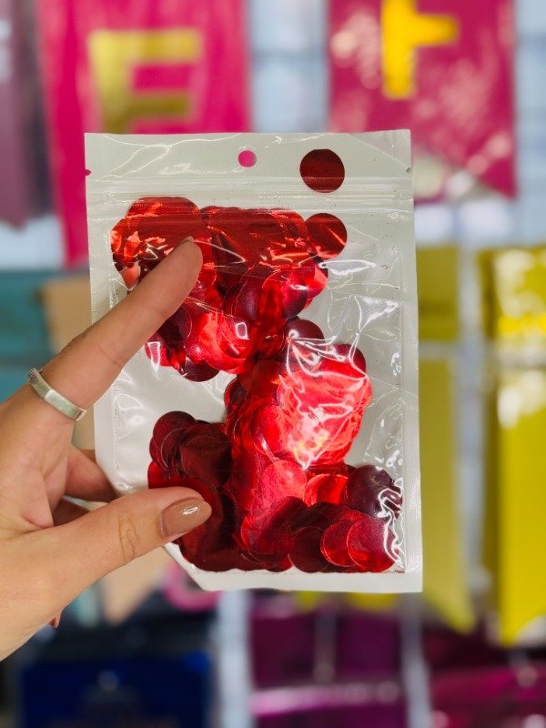Producto - Confetti círculos rojo x10gr