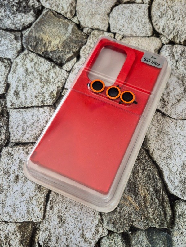 Producto - Funda silicone case con protector de cámara Samsung S23 Ultra roja