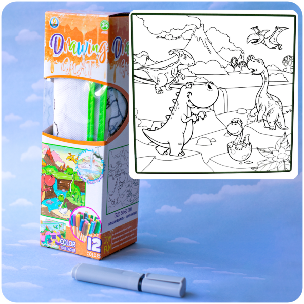 Producto - Alfombra Lavable para Pintar - Dinosaurios