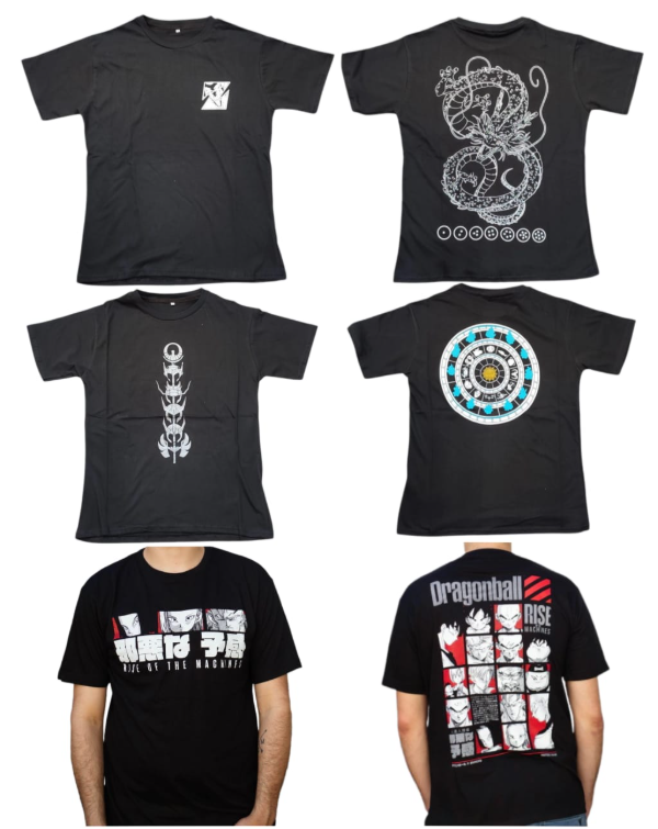 Producto - Remera de algodón Dragon Ball y Caballeros del Zodiaco (Ingrese para elegir)
