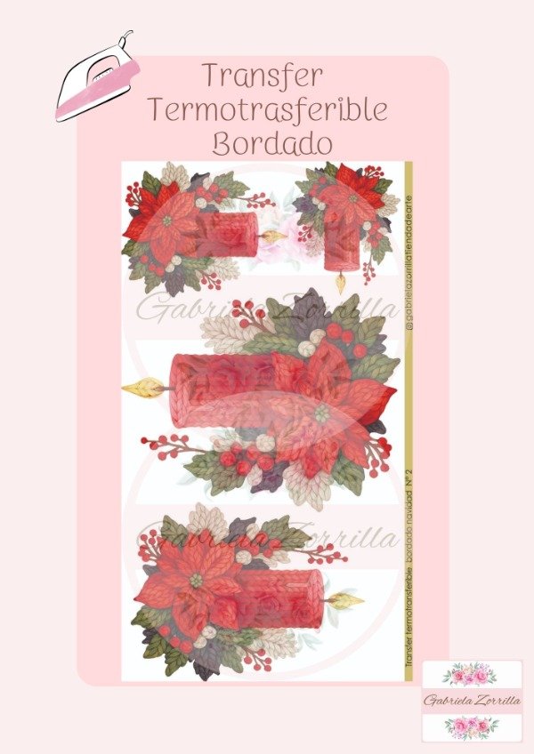 Producto - Transfer Termo transferible bordado Navidad N-2