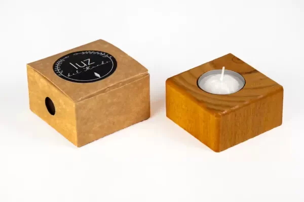 Producto - Portavela liso color natural