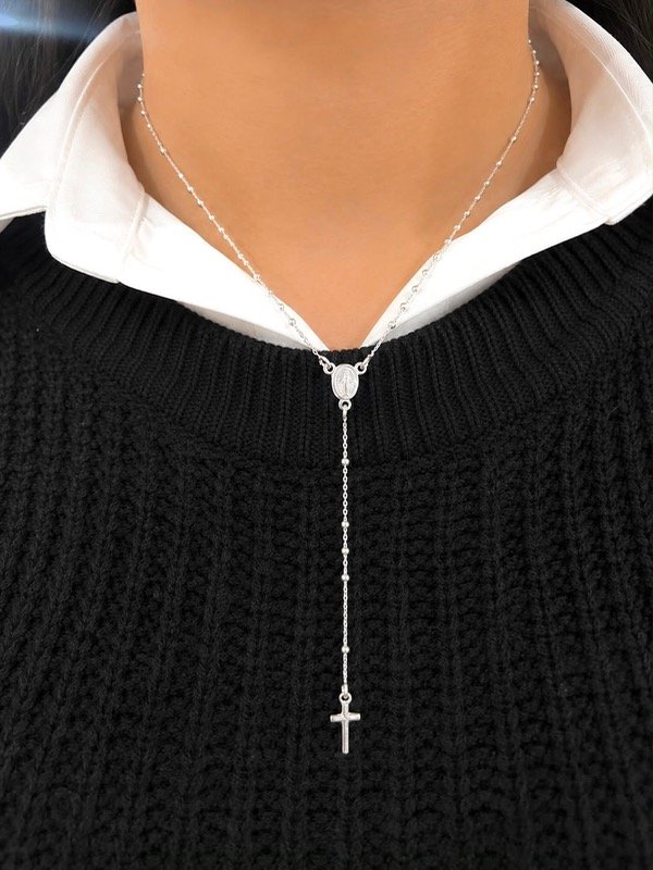 Producto - Rosario fino 40 cm plata 925