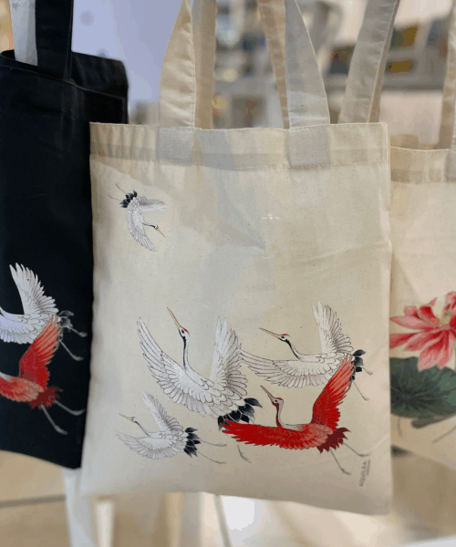 Producto - Tote Bag - 5 Grullas - Lienzo