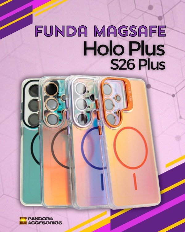 Producto - Funda MagSafe Holo Plus c/ Soporte y Prot. de Cámara Samsung S26 Plus