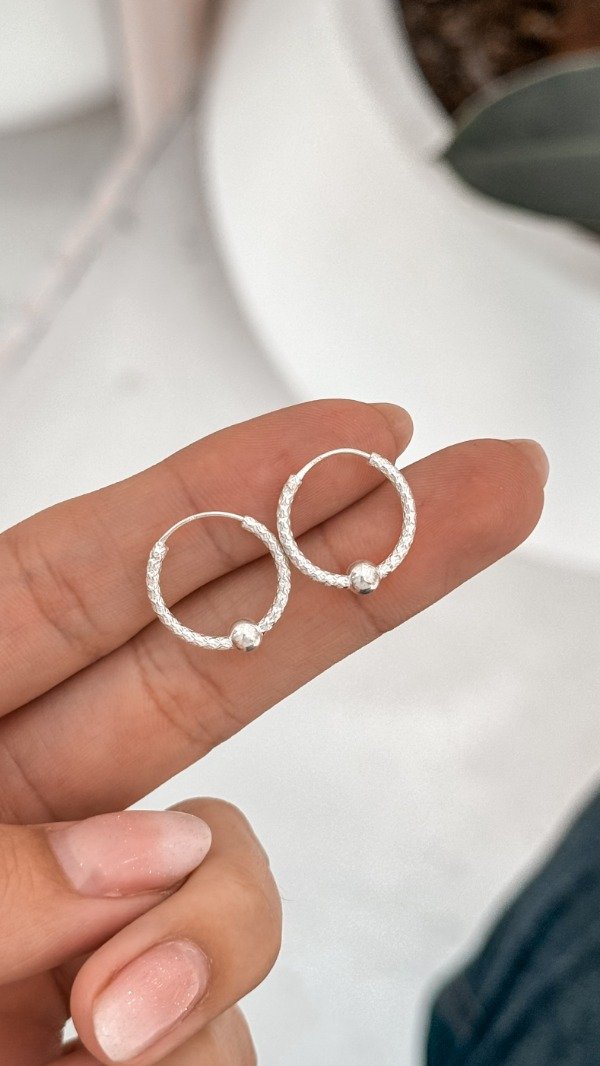 Producto - Argollas labradas con bolita 16 mm