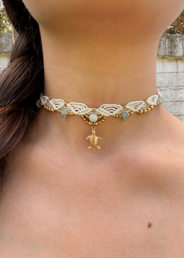 Producto - Collar Éter Aquamarina - dorado