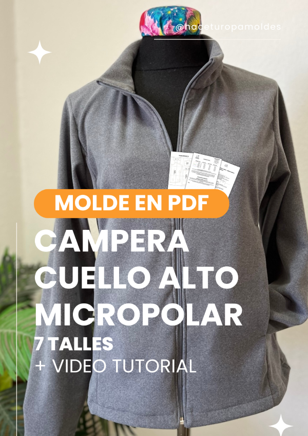 Producto - MOLDE CAMPERA CUELLO ALTO TIPO MICROPOLAR + VIDEO TUTORIAL
