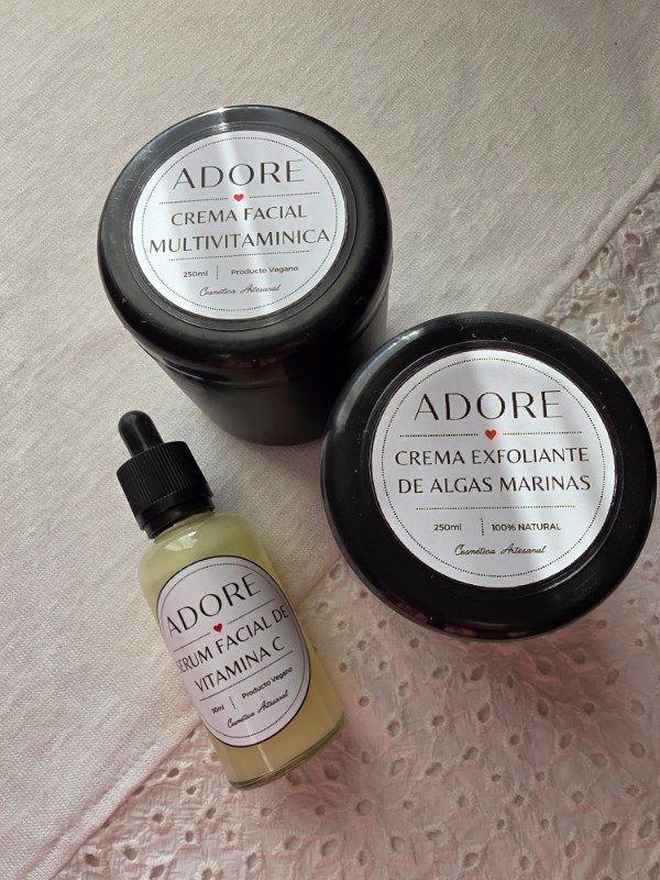 Producto - Kit Rutina Facial (Exfoliante, Serum y Crema Facial) A elección