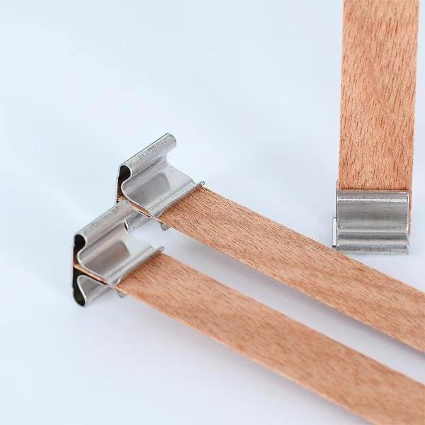 Producto - Pack x50 porta pabilo de madera cuadrado metal - 6