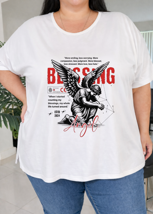 Producto - Remeron Oversize Tajo Blanco (Angel Blessing)
