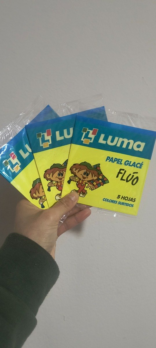 Producto - Papel glace flúor x 5 hojas