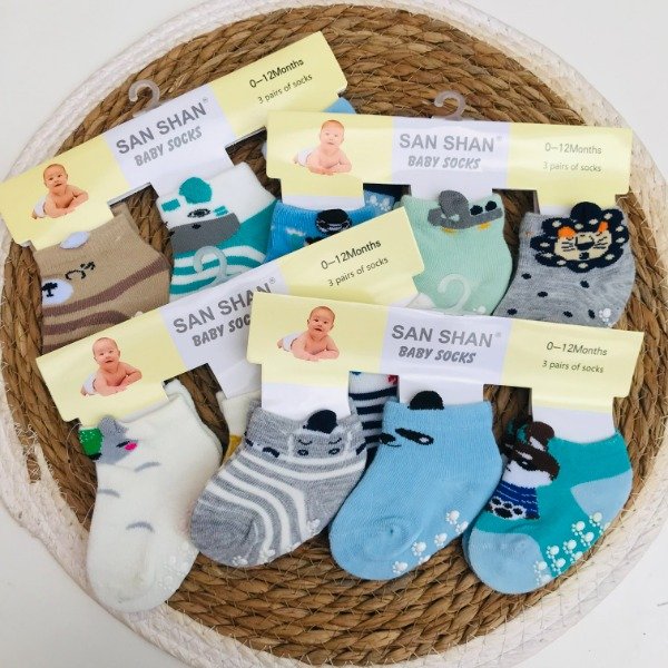 Producto - Docena Medias San Shan Antideslizante Bebé Varon