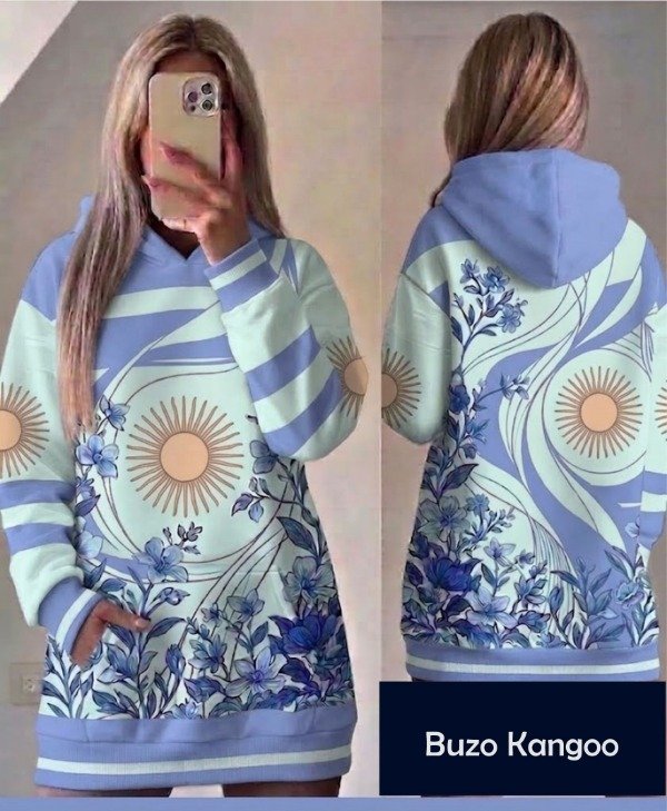 Producto - PREVENTA - Buzo Kanguro FLOR DE PATRIA (Celeste)