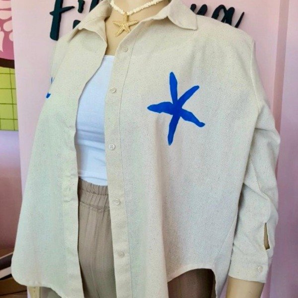 Producto - Camisa de lino estrella de mar 7324 - 3