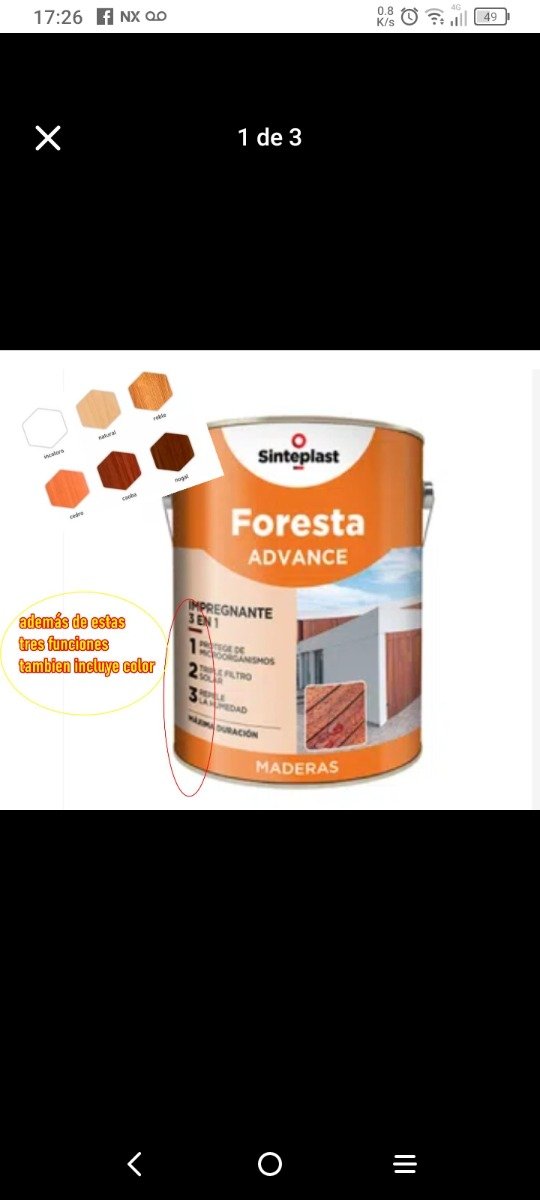 Producto - Impregnante de madera Foresta 3 en 1 - 1