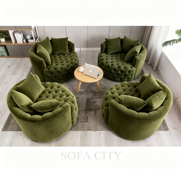 Producto - Puff Capitoné MOON Circular Premium 1mt #OFERTA - 3