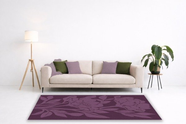 Producto - Alfombra tufting personalizable PEONÍA diseño floral decorativo a medida
