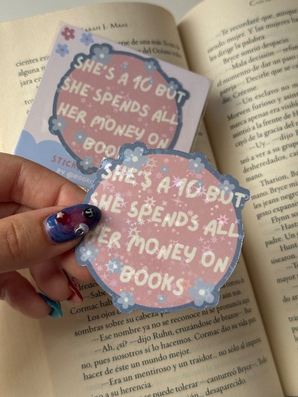 Producto - Sticker shes a ten rosa vinilo holográfico
