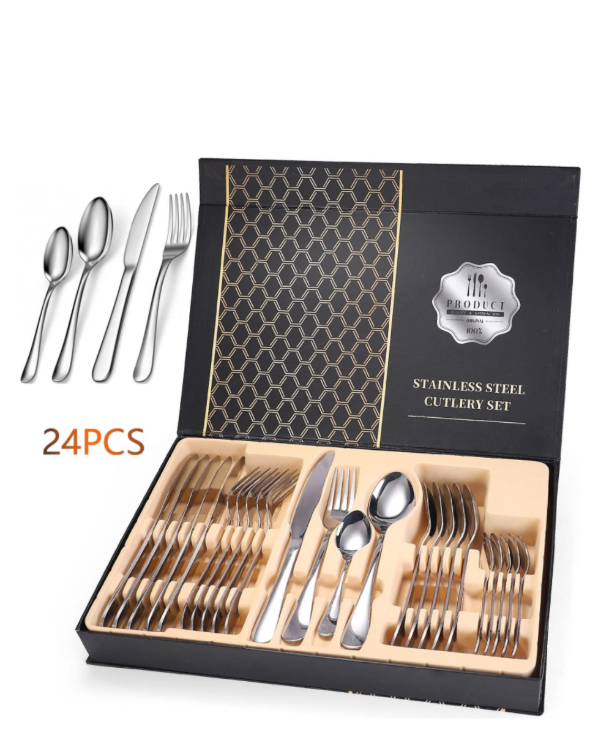 Producto - Juego de cubiertos de Acero Inoxidable de 24 piezas
