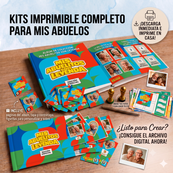 Producto - Álbum Mundial Abuelos Editable en Canva Imprimible Abuelo Abuela