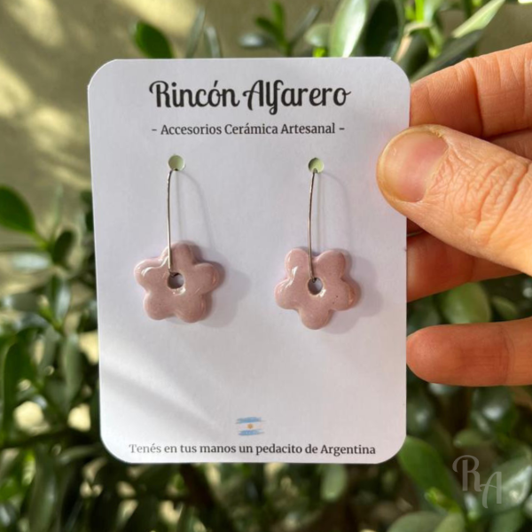 Producto - Pendientes Hawai - flores rosas