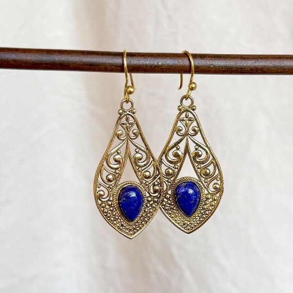 Producto - Aros Devi Bronce Lapislázuli
