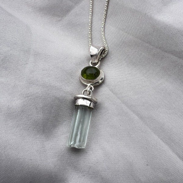 Producto - DIJE VARITA DE AGUAMARINA CON PERIDOTO - 0