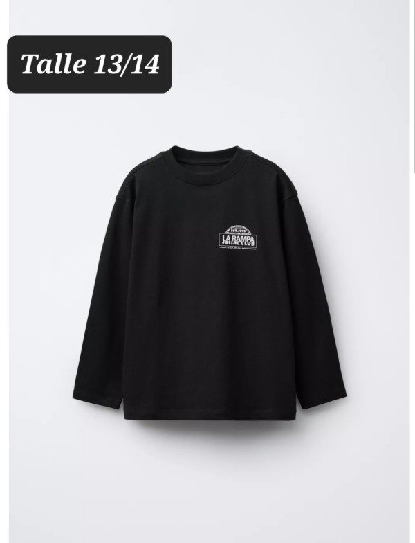Producto - Remera manga larga zara talle 13/14 negra