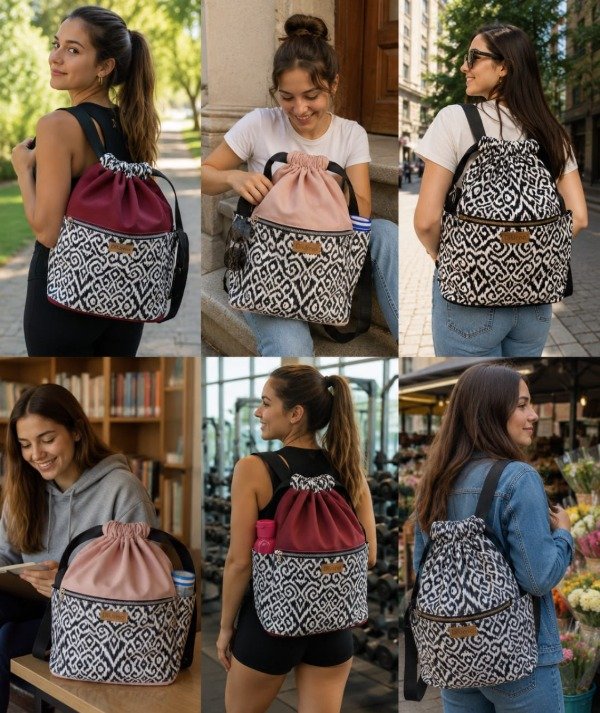 Producto - Mochila rosa y estampada - 2