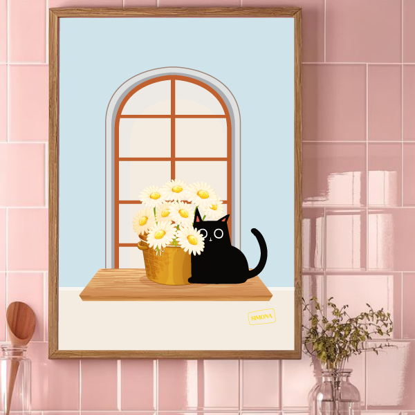 Producto - Lámina deco gatito negro