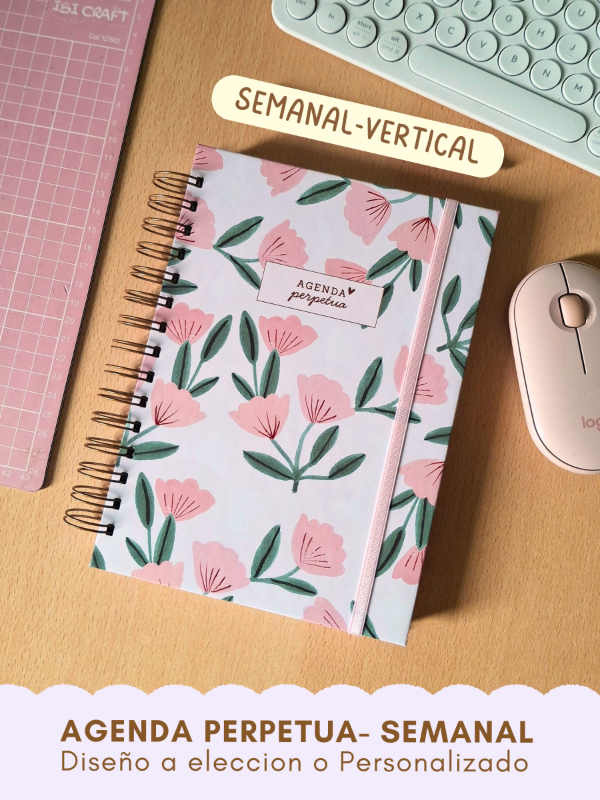 Producto - Agenda Perpetua Semanal - INSPIRA (vertical con horarios)